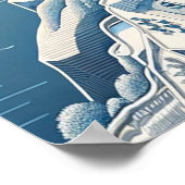 Santorini minimalistische kunst tekening poster (Hoek)