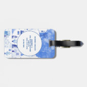 Santorini Monogram Waterverf Kunst Bagagelabel (Achterkant horizontaal)