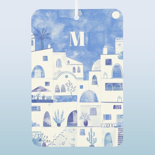 Santorini Monogram Waterverf Kunst Luchtverfrisser