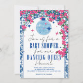 Santorini Musical Bougainvillea baby shower Kaart (Voorkant)