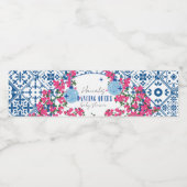 Santorini Musical Bougainvillea baby shower Waterfles Etiket (Enkel label)