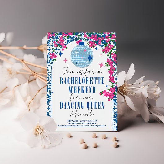 Santorini Musical Bougainvillea Bachelorette Kaart