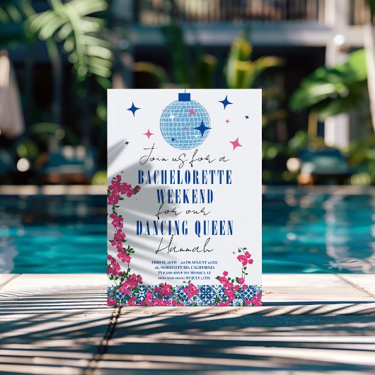 Santorini Musical Bougainvillea Bachelorette Kaart