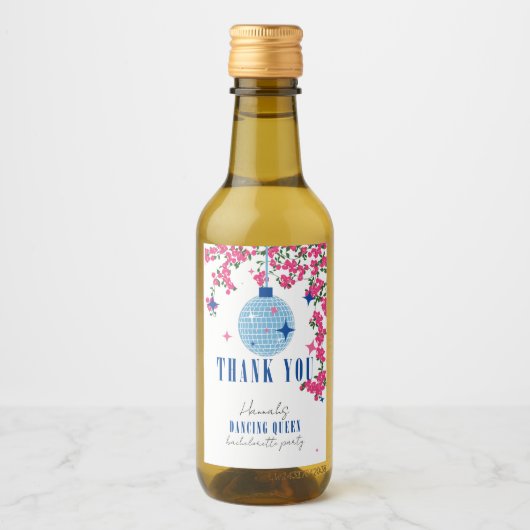 Santorini Musical Bougainvillea Bachelorette Wijn Etiket (Voorkant)