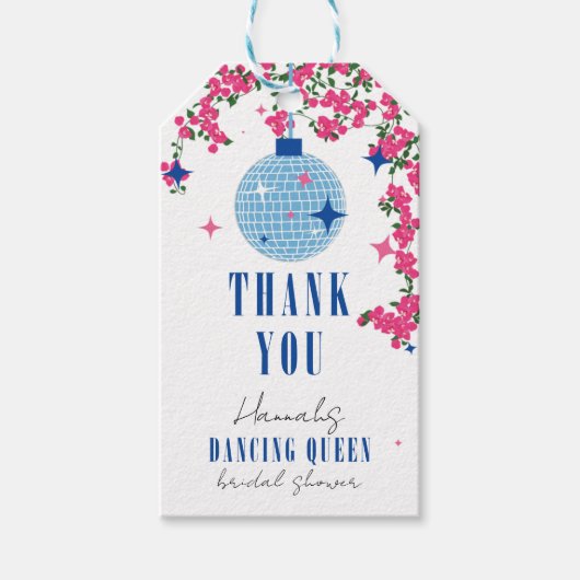 Santorini Musical Bougainvillea vrijgezellenfeest Cadeaulabel (Voorkant)