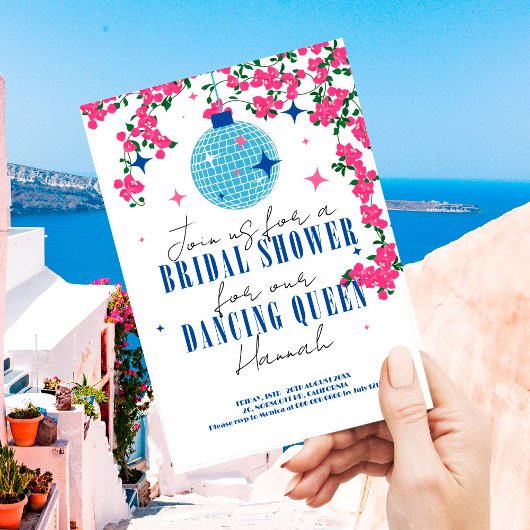 Santorini Musical Bougainvillea vrijgezellenfeest Kaart