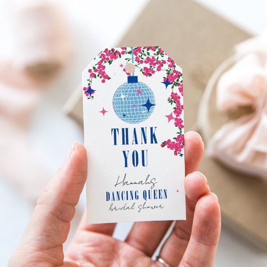 Santorini Muzikale Bougainvillea bruidsfeest Cadeaulabel