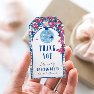 Santorini Muzikale Bougainvillea bruidsfeest Cadeaulabel