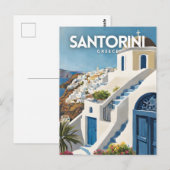 Santorini nostalgisch briefkaart (Voorkant / Achterkant)