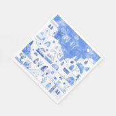 Santorini Oia Bruiloft Monogram Initiaal Servet (Hoek)