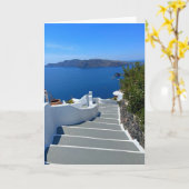 Santorini Oia Greece Fotografie Kaart (Gele Bloem)
