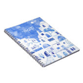 Santorini Oia Grieks eiland Waterverf gepersonalis Notitieboek (Rechterzijde)