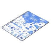 Santorini Oia Grieks eiland Waterverf gepersonalis Notitieboek (Linkerzijde)