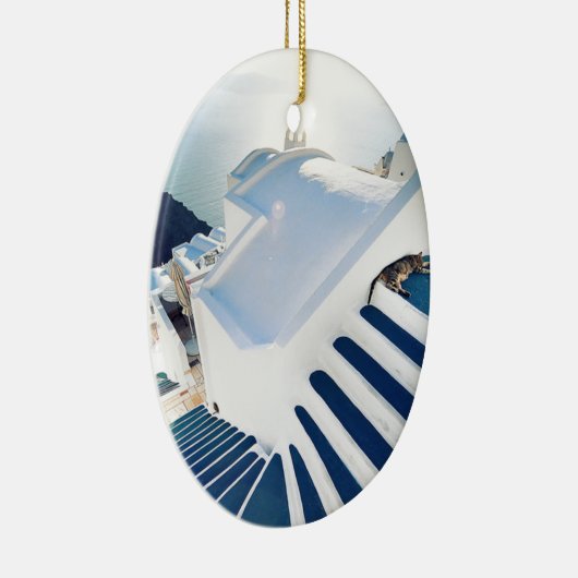 Santorini Oia Steps, Griekenland Keramisch Ornament (Rechts)