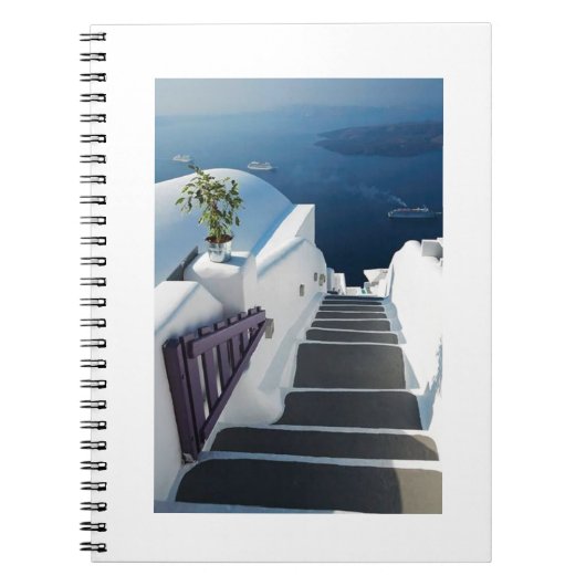 Santorini Oia Steps, Griekenland Notitieboek (Voorkant)