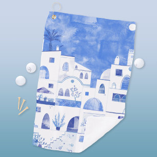 Santorini Oia Waterverf Golfhanddoek