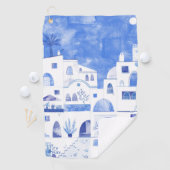 Santorini Oia Waterverf Golfhanddoek (Insitu)
