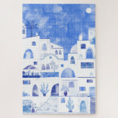 Santorini Oia Waterverf Legpuzzel (Verticaal)