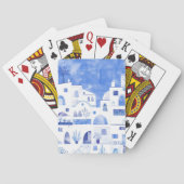 Santorini Oia Waterverf Pokerkaarten (Achterkant)