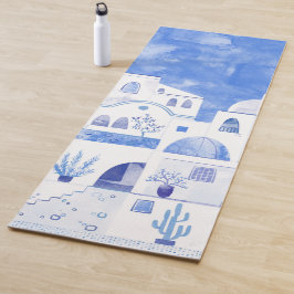 Santorini Oia Waterverf Yogamat