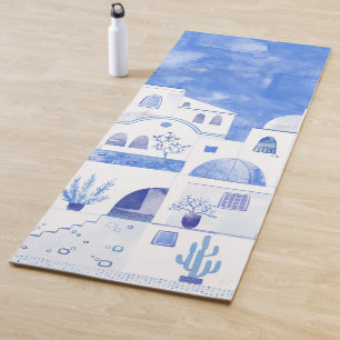 Santorini Oia Waterverf Yogamat