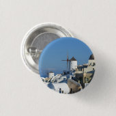 Santorini Oia Windmill Badge / Button (Voorkant /achterkant)