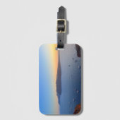 Santorini Old Harbour Boats in Sunset Greece Bagagelabel (Voorkant (verticaal))