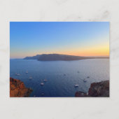 Santorini Old Harbour Boats in Sunset Greece Briefkaart (Voorkant)