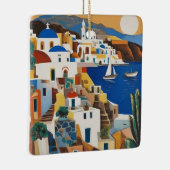 Santorini op Sunset Keramisch Ornament (Rechts)