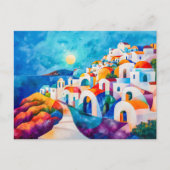 Santorini-pad naar de zee feestdagenkaart (Voorkant)