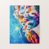 Santorini Pad naar de Zee Legpuzzel (Verticaal)