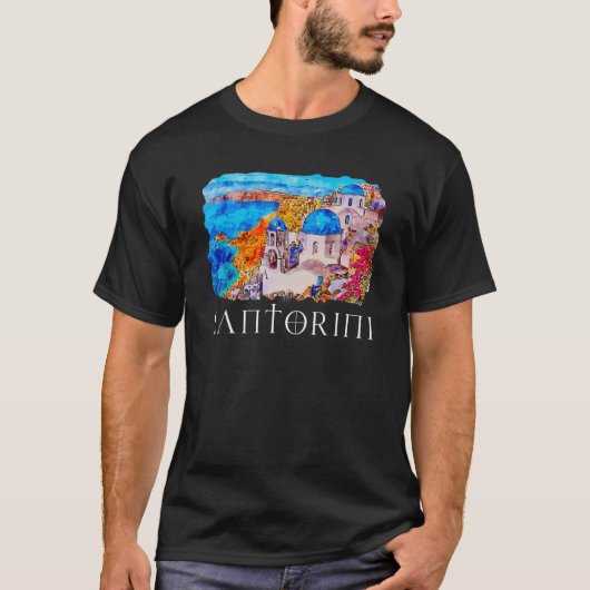 Santorini Painting Greece Souvenir T-shirt (Voorkant)