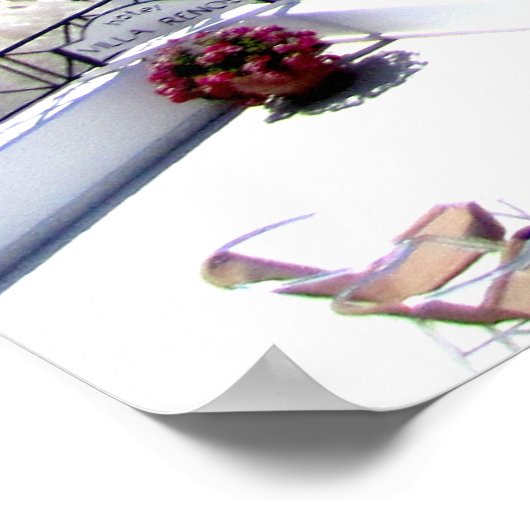 Santorini patio scène poster (Hoek)