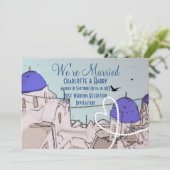 Santorini Post Huwelijksfeest Kaart (Staand voorkant)