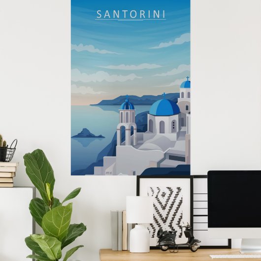 Santorini Poster (Thuiskantoor)