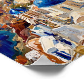 Santorini Poster Luxe Abstracte Olie Schildering (Hoek)
