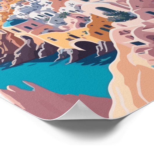 Santorini Poster: Santorini Griekenland Poster (Hoek)