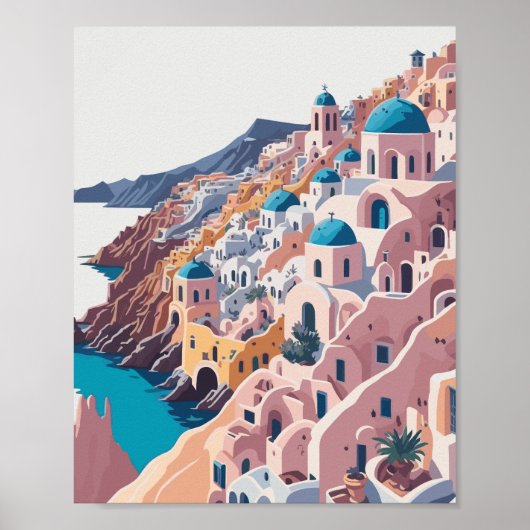 Santorini Poster: Santorini Griekenland Poster (Voorkant)