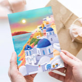 Santorini Print Griekenland Kunstdruk Europa Reize Briefkaart