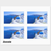 Santorini Rechthoekige Sticker (Vel)