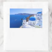 Santorini Rechthoekige Sticker (Tas)