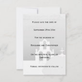 Santorini redt de datum van de bruiloft kaart (Achterkant)