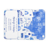 Santorini redt de datum van de bruiloft magneet (Horizontaal)