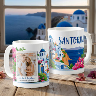 Santorini Reis Foto & Naam Gepersonaliseerd Cadeau Koffiemok