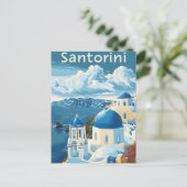 Santorini Reizen Briefkaart (Staand voorkant)