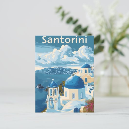 Santorini Reizen Briefkaart (Staand voorkant)