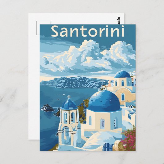 Santorini Reizen Briefkaart (Voorkant / Achterkant)