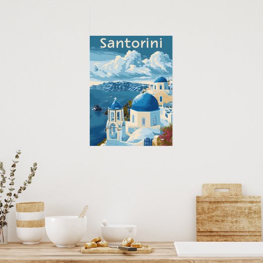 Santorini Reizen Poster (Keuken)