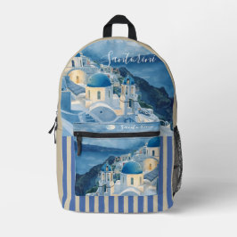 Santorini, Romantische Nacht in Santorini, Gedrukt Bedrukte Rugzak