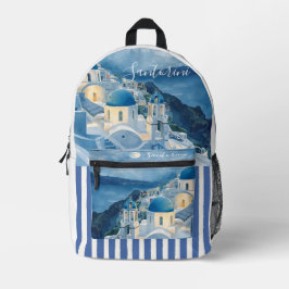 Santorini, Romantische Nacht in Santorini, Gedrukt Bedrukte Rugzak